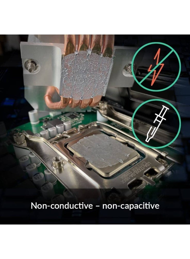 Arctic معجون حراري ARCTIC MX-6 (8g) للأداء الأمثل لوحدة المعالجة المركزية، وحدات التحكم، بطاقات الرسوميات، أجهزة الكمبيوتر المحمولة، موصلية حرارية عالية جداً، متانة طويلة، غير موصل، غير سعة | ACTCP00081A - Image 4